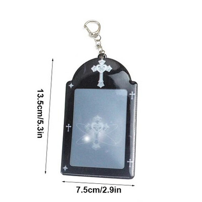 INS Star Print Θήκη φωτογραφικής κάρτας Μπρελόκ Kpop Photocards Instax Mini Θήκη για κάρτες φωτογραφιών για διαφάνειες Κρεμαστό τσάντα τσάντα λευκώματος