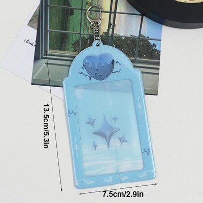 INS Star Print Θήκη φωτογραφικής κάρτας Μπρελόκ Kpop Photocards Instax Mini Θήκη για κάρτες φωτογραφιών για διαφάνειες Κρεμαστό τσάντα τσάντα λευκώματος