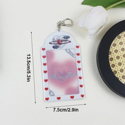 INS Star Print Θήκη φωτογραφικής κάρτας Μπρελόκ Kpop Photocards Instax Mini Θήκη για κάρτες φωτογραφιών για διαφάνειες Κρεμαστό τσάντα τσάντα λευκώματος
