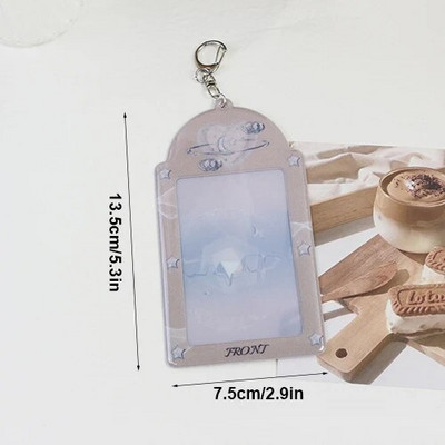 INS Star Print Θήκη φωτογραφικής κάρτας Μπρελόκ Kpop Photocards Instax Mini Θήκη για κάρτες φωτογραφιών για διαφάνειες Κρεμαστό τσάντα τσάντα λευκώματος