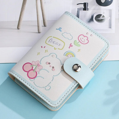 Kawaii Bear karšu turētājs Cute Multi Grids Business ID Kredītbankas karšu futrālis Fotokartes Turētājs Pārnēsājams Maks Korejiešu Kancelejas preces