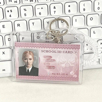 Ακρυλική θήκη κάρτας μόδας με μπρελόκ Όμορφη διαφανής ακρυλική θήκη κάρτας ταυτότητας/IC κάρτα μεταφοράς