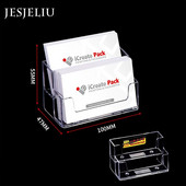 1 pc divšūnu caurspīdīgs displeja statīvs galddatora vizītkaršu kastīte, īpaša biroja vizītkaršu turētāja rakstāmgalda plaukta kastīte.