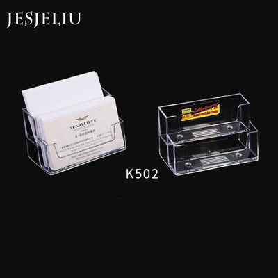 1 pc divšūnu caurspīdīgs displeja statīvs galddatora vizītkaršu kastīte, īpaša biroja vizītkaršu turētāja rakstāmgalda plaukta kastīte.