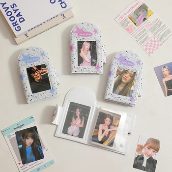 20 листа Star 3 Inch Пощенски картички Поставка за албум Двустранно съхранение на снимки Kpop Idol Card Bags Защитен държач Органайзер за събиране
