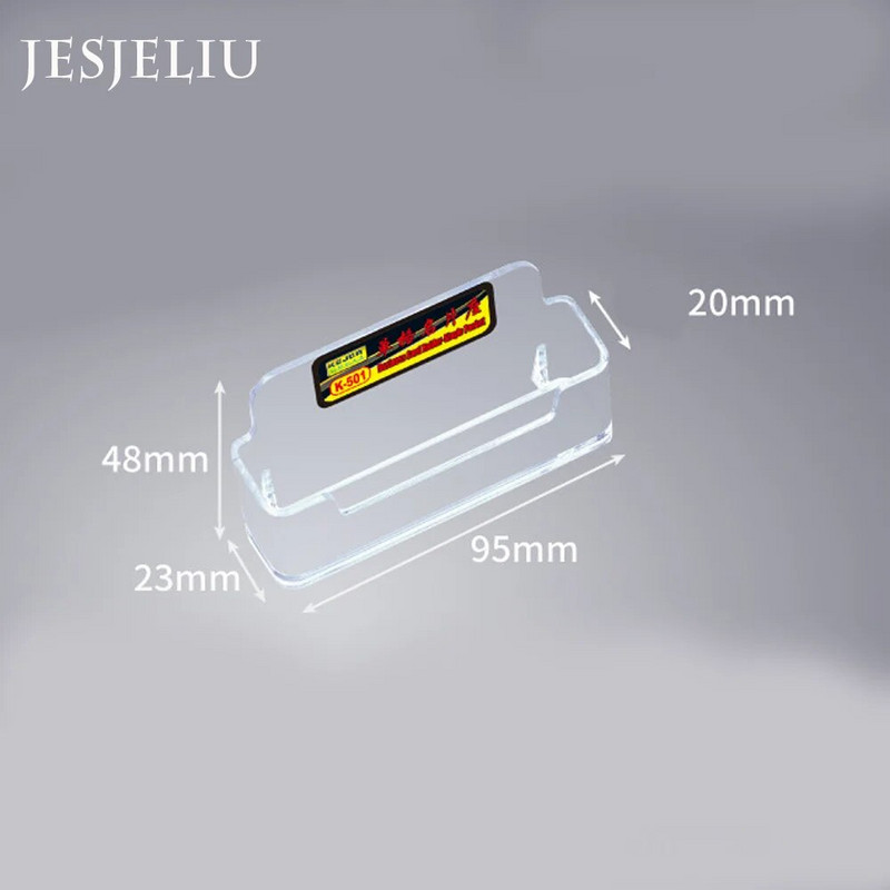 1 tk läbipaistev lauariiul karp hoiustamisalus akrüülplastist läbipaistev lauaarvuti visiitkaardihoidja Kohtkaardihoidja