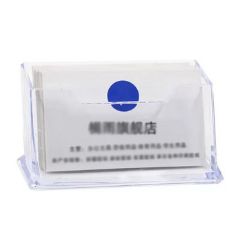 Акрилен държач за визитки Прозрачни карти с имена Органайзер Офис Настолен дисплей Поставка Прозрачни рафтове за визитки Кутии за съхранение