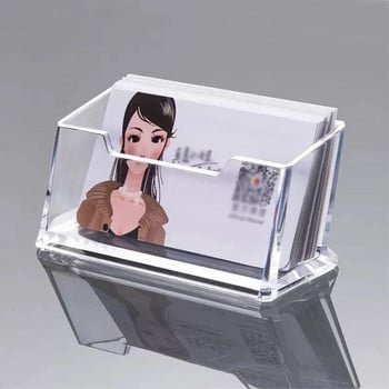 Ακρυλική θήκη επαγγελματικών καρτών Clear Name Cards Organizer Βάση προβολής γραφείου Διαφανή κουτιά αποθήκευσης ραφιών επαγγελματικής κάρτας