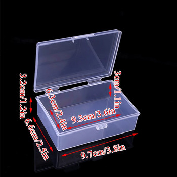 Мини PP пластмасова кутия с правоъгълна идентификационна лента Кутия за съхранение на карти Прозрачна прахоустойчива издръжлива здрава кутия за съхранение на бижута Контейнер