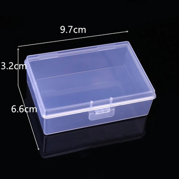 Mini PP Πλαστικό κουτί Ορθογώνιο Κουτί αποθήκευσης κάρτας ταυτότητας Διαφανές ανθεκτικό στη σκόνη Δοχείο θήκης αποθήκευσης κοσμημάτων