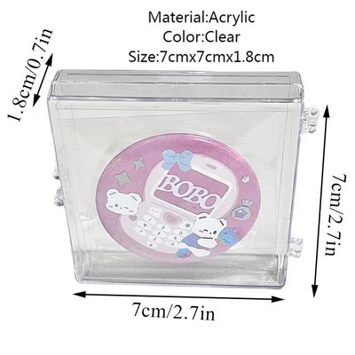 Cutie de depozitare pentru carduri de birou transparentă din plastic de 3 inch Suport pentru cărți foto Suport pentru papetărie școlară Cutie de colectare pentru albume Suport pentru cutie de depozitare pentru fotografii