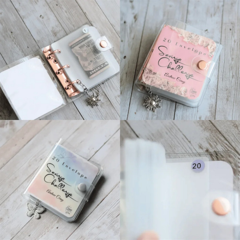 Ümbriku väljakutse köitja lahtiste lehtedega märkmik Säästuraha Rahakott Eelarve planeerijad Finantsraamatud Dokumendid Arved Kaardihoidja