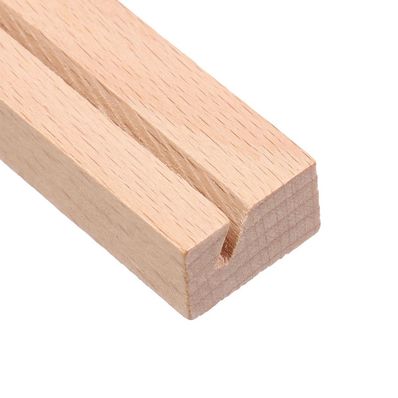 1 tk puidust fotoaluse visiitkaardihoidja ristkülikukujuline kaardiklambriga pildihoidja Käsitsi valmistatud memohoidik kodukontori jaoks