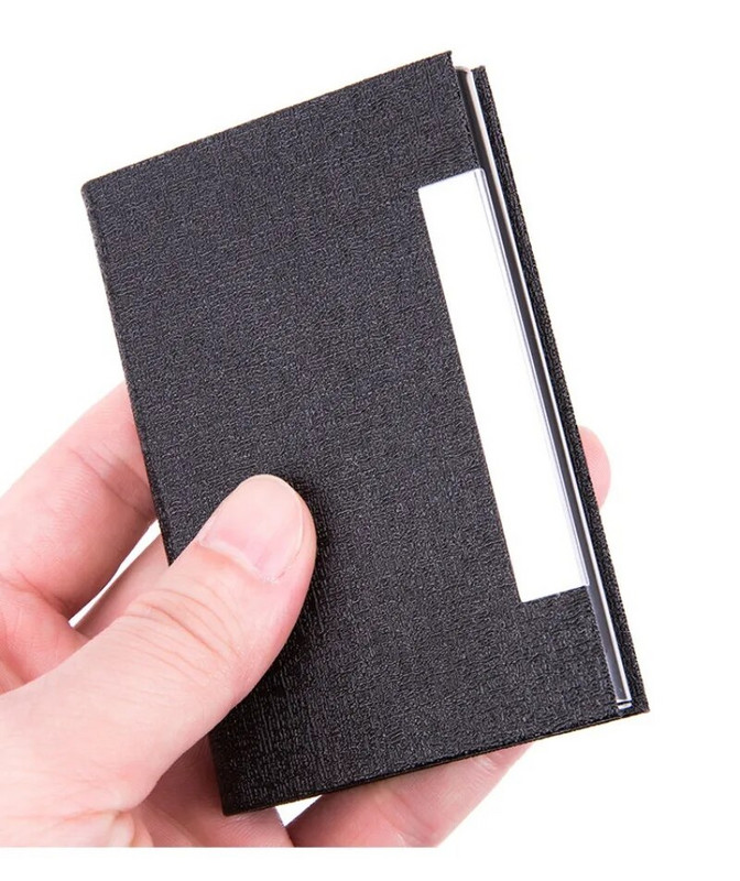 Vizītkaršu turētājs Maks Luksusa PU ādas un nerūsējošā tērauda vairāku vārda karšu futrālis Kredītkartes ID futrālis vīriešiem sievietēm