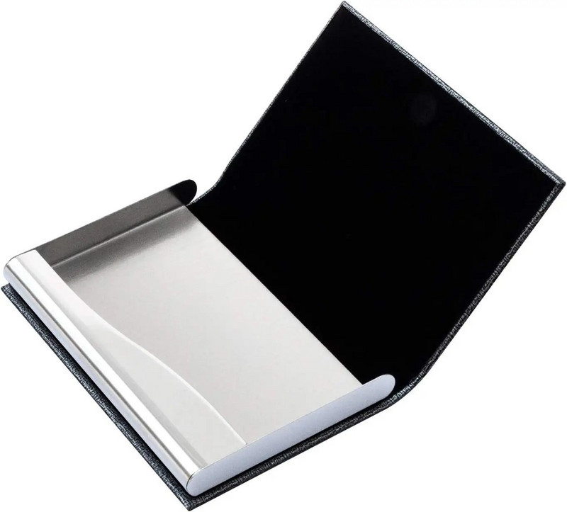 Vizītkaršu turētājs Maks Luksusa PU ādas un nerūsējošā tērauda vairāku vārda karšu futrālis Kredītkartes ID futrālis vīriešiem sievietēm