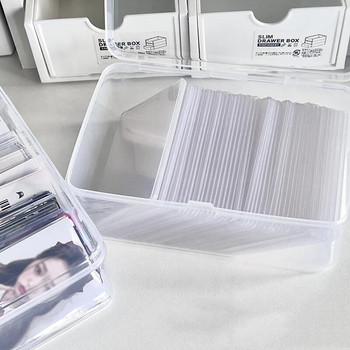 Photocards Storage Box Διαφανή αυτοκόλλητα Korea Idol Θήκη κάρτας Desk Storage Organizer Ταξινόμηση Κουτί Χαρτικά