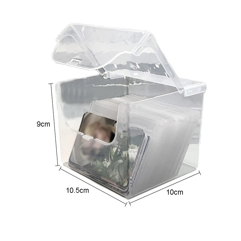 Photocards Storage Box Διαφανή αυτοκόλλητα Korea Idol Θήκη κάρτας Desk Storage Organizer Ταξινόμηση Κουτί Χαρτικά