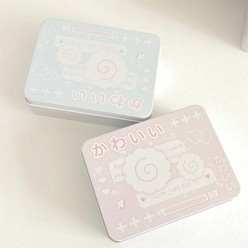 INS Κορεατικό ορθογώνιο κουτί από λευκοσίδηρο Creative Mini Card Storage Box Συσκευασία Τσιγκένιο κουτί φουρκέτα Κοσμήματα Μικρό τσίγκινο κουτί Διακόσμηση