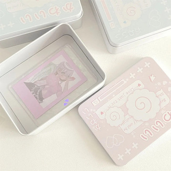 INS Корейска правоъгълна тенекиена кутия Creative Mini Card Storage Box Опаковка Тенекиена кутия Фиби Бижута Малка тенекиена кутия Декорация