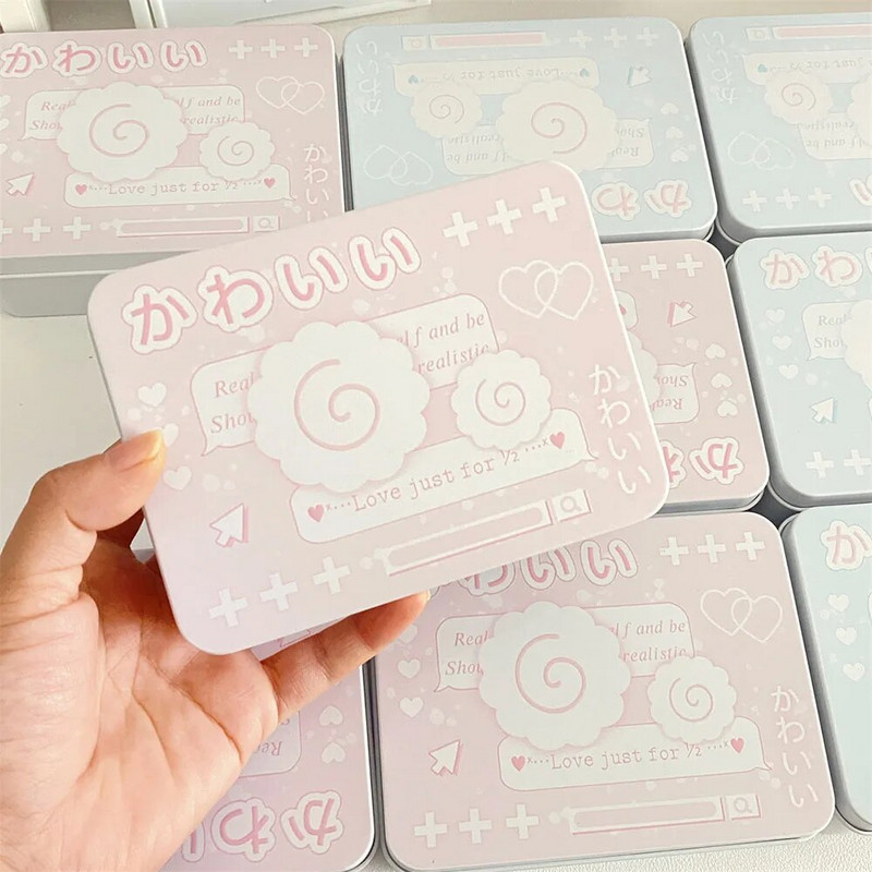 INS korejiešu taisnstūrveida skārda kastīte Creative Mini Card Storage Box Iepakojums Skārda kastīte Matadata rotaslietas Maza skārda kastītes dekorēšana