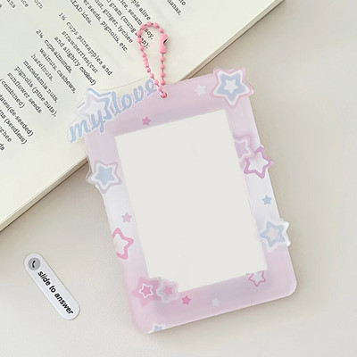 Y2k akrila fotoattēlu karšu turētājs Sweet Star sērijas fotoattēlu aizsardzības karšu piedurkņu kartes displejs karikatūras soma kulonu kancelejas preces