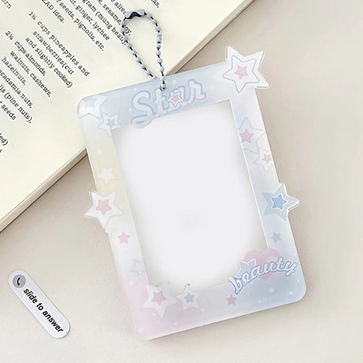Y2k akrila fotoattēlu karšu turētājs Sweet Star sērijas fotoattēlu aizsardzības karšu piedurkņu kartes displejs karikatūras soma kulonu kancelejas preces