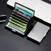 Card Box RFID Blocking Metal Card Holder 6 Card Slot Safe Buckle Design Αντικλεπτική Αντι-απαλαίωση Συμπαγής θήκη κάρτας