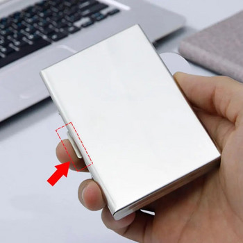 Кутия за карти RFID блокиращ метален държач за карти 6 гнезда за карти Безопасна катарама Дизайн против кражба и размагнитване Компактна кутия за карти