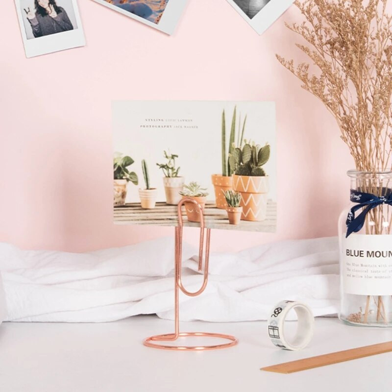 Nordic Paper Clip Επιτραπέζια κάρτα Υπόμνημα Βάση φωτογραφίας Κλιπ Θήκη Μήνυμα Φάκελος Επιτραπέζια βάση για χαρτί σημείωση φωτογραφία μνήμης