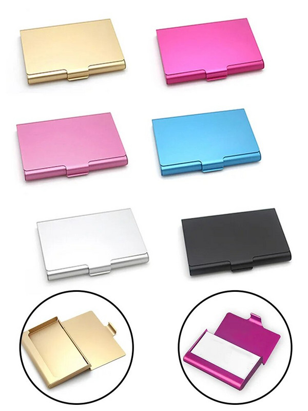 Kreditinės kortelės laikiklio vizitinės kortelės dėklas Aliuminio lydinio kortelių laikiklio dėžutės dangtelis Vyriškas vizitinės kortelės laikiklis kortelės ID kortelės dėklas