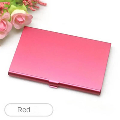 1/2 gab Alumīnija sakausējuma vizītkaršu turētāja futrālis vienkrāsains karšu iepakojums sievietēm vīriešiem biroja karšu organizatoru turētāja karšu kaste