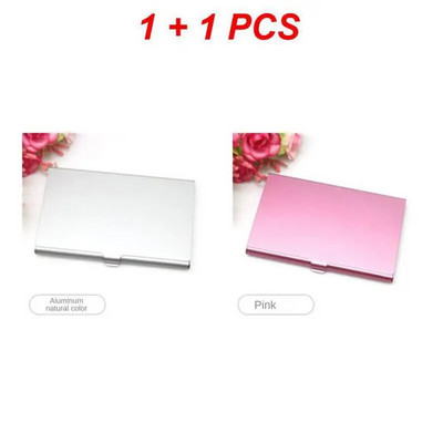 1/2 gab Alumīnija sakausējuma vizītkaršu turētāja futrālis vienkrāsains karšu iepakojums sievietēm vīriešiem biroja karšu organizatoru turētāja karšu kaste