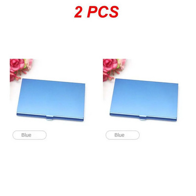 1/2 gab Alumīnija sakausējuma vizītkaršu turētāja futrālis vienkrāsains karšu iepakojums sievietēm vīriešiem biroja karšu organizatoru turētāja karšu kaste