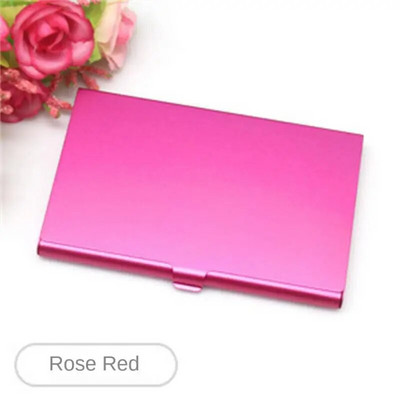 1/2 gab Alumīnija sakausējuma vizītkaršu turētāja futrālis vienkrāsains karšu iepakojums sievietēm vīriešiem biroja karšu organizatoru turētāja karšu kaste