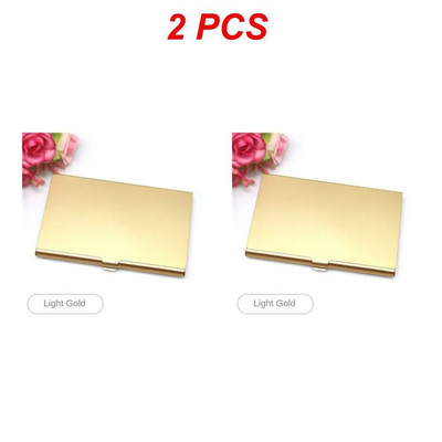 1/2 gab Alumīnija sakausējuma vizītkaršu turētāja futrālis vienkrāsains karšu iepakojums sievietēm vīriešiem biroja karšu organizatoru turētāja karšu kaste