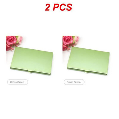 1/2 gab Alumīnija sakausējuma vizītkaršu turētāja futrālis vienkrāsains karšu iepakojums sievietēm vīriešiem biroja karšu organizatoru turētāja karšu kaste