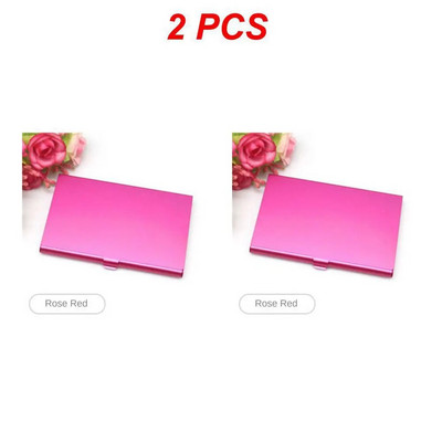 1/2 gab Alumīnija sakausējuma vizītkaršu turētāja futrālis vienkrāsains karšu iepakojums sievietēm vīriešiem biroja karšu organizatoru turētāja karšu kaste