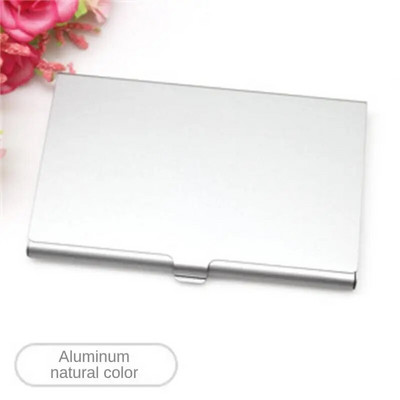 1/2 gab Alumīnija sakausējuma vizītkaršu turētāja futrālis vienkrāsains karšu iepakojums sievietēm vīriešiem biroja karšu organizatoru turētāja karšu kaste