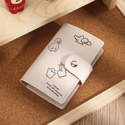 26 Cards Slim PU Δερμάτινη θήκη επαγγελματικής κάρτας Kawaii Carton ID Κάτοχος πιστωτικής κάρτας Πορτοφόλι για κέρματα μόδας Θήκη φωτογραφικής κάρτας