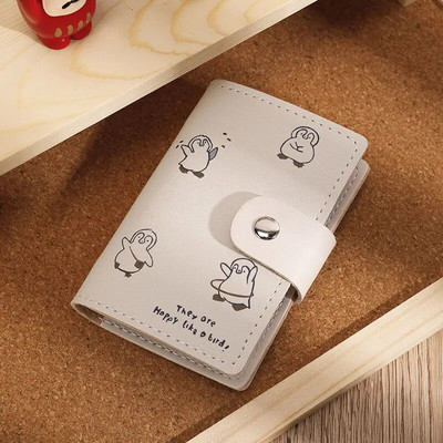 26 Cards Slim PU Δερμάτινη θήκη επαγγελματικής κάρτας Kawaii Carton ID Κάτοχος πιστωτικής κάρτας Πορτοφόλι για κέρματα μόδας Θήκη φωτογραφικής κάρτας