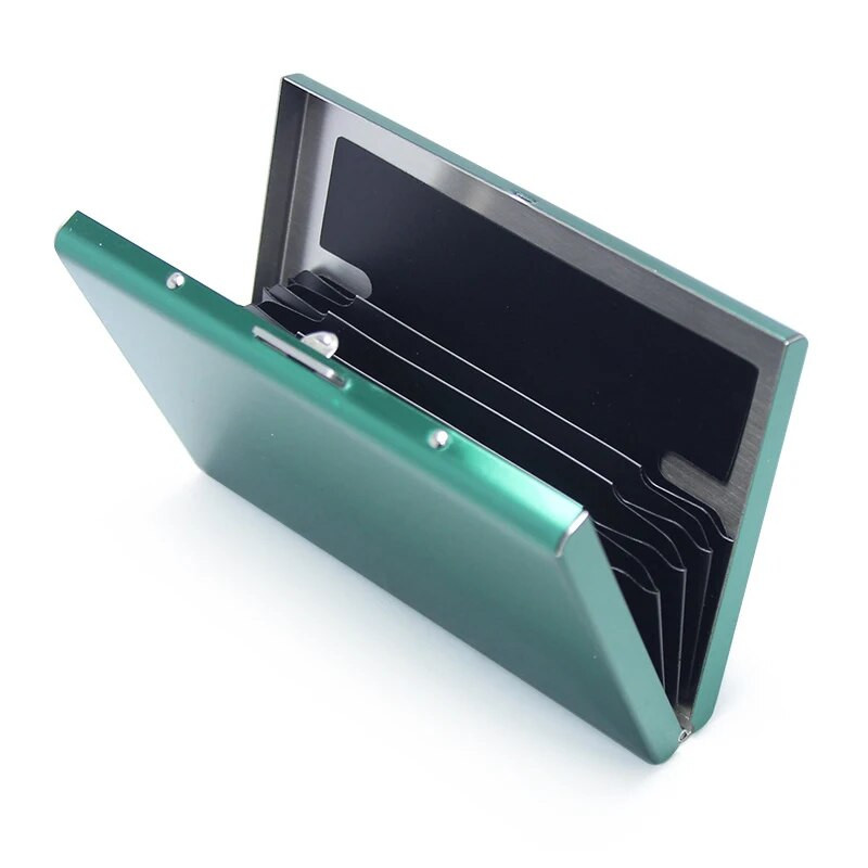 Roostevabast terasest krediitkaardihoidja meeste RFID-d blokeeriv õhuke rahakott rahakott Skannimisvastane reisi ID-kaardi hoidja ümbris Väike meeste rahakott