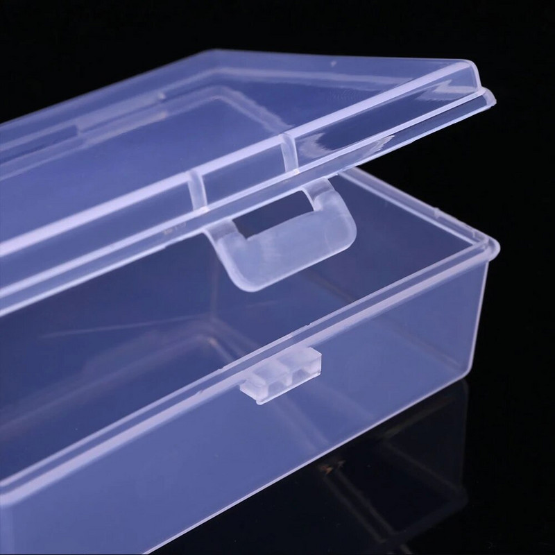 Mini dėžutės stačiakampė plastikinė laikymo dėžė Praktiška matinio permatomo konteinerio įrankių dėžė karoliukų papuošalų dėklo ekrano organizatorius