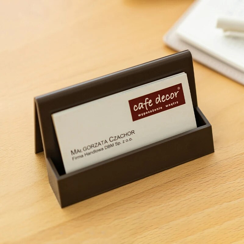 Uzņēmuma nosaukuma glabāšanas karšu displeja statīvs Vizītkaršu turētājs Statīvs karšu kastīte Radoša vienkrāsaina Vienkārša ērta karšu glabāšana