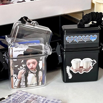 Photocards Storage Box Kpop Idol Photo Box Θήκη για άλμπουμ Kawaii Κιβώτιο θήκης άλμπουμ Φορητό κουτί αποθήκευσης κάρτας 포토카드 보관함