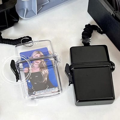 Кутия за съхранение на фотокарти Kpop Idol Photo Card Holder Кутии Kawaii Калъф за албум Контейнер Преносима кутия за съхранение на ръкави за карти 포토카드 보관함