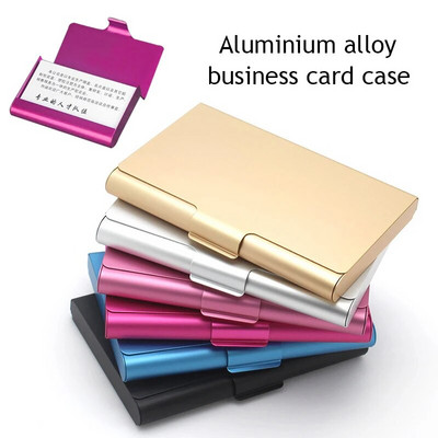 Креативен калъф за визитни картички Поставка за карти от алуминиева сплав Капак на метална кутия Кредитна визитка за мъже Метален портфейл Поставка за карти