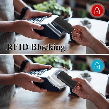 PU Δερμάτινη θήκη πιστωτικής κάρτας Αναδυόμενα πορτοφόλια Rfid μαύρη ανθρακονήματα μινιμαλιστική θήκη επαγγελματικής κάρτας για Working Shopping