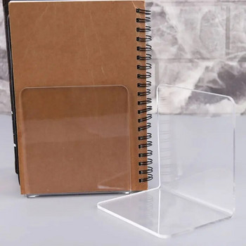 G5AA 2Pcs Clear Acrylic Βιβλιοθήκη σε σχήμα L Desk Organizer Επιτραπέζια βιβλιοθήκη School S