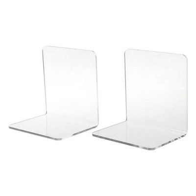 G5AA 2Pcs Clear Acrylic Βιβλιοθήκη σε σχήμα L Desk Organizer Επιτραπέζια βιβλιοθήκη School S