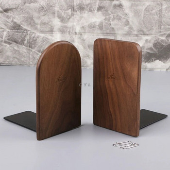 Ξύλο καρυδιάς Desktop Organizer Desktop Office Home Bookends Βιβλιοθήκη Βιβλιοθήκη Βιβλιοθήκη ράφι